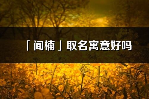 「聞楠」取名寓意好嗎_聞楠名字含義及寓意