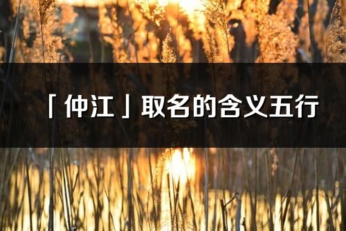 「仲江」取名的含義五行_仲江名字寓意解釋