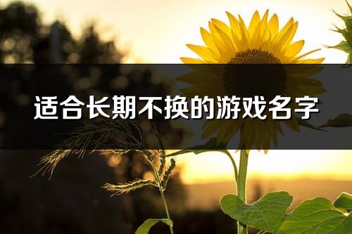 適合長期不換的游戲名字(優選340個)