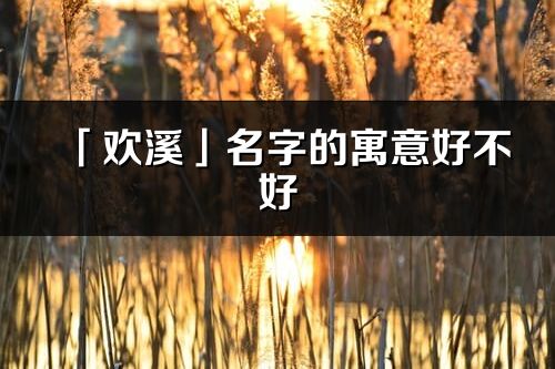 「歡溪」名字的寓意好不好_歡溪含義分析
