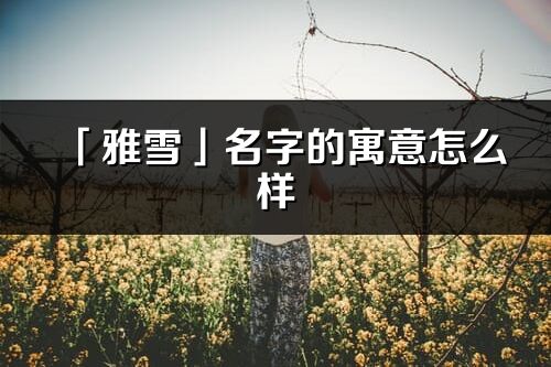 「雅雪」名字的寓意怎么樣_雅雪的出處