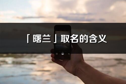 「曙蘭」取名的含義_曙蘭名字寓意解釋