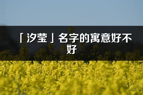 「汐瑩」名字的寓意好不好_汐瑩含義分析