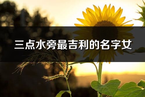 三點水旁最吉利的名字女
