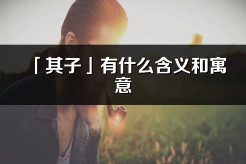 「其子」有什么含義和寓意_其子名字的出處與意思
