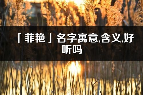 「菲艷」名字寓意,含義,好聽嗎_菲艷名字分析打分