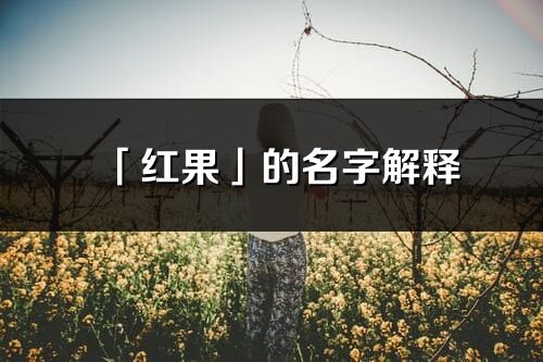 「紅果」的名字解釋_紅果含義分析
