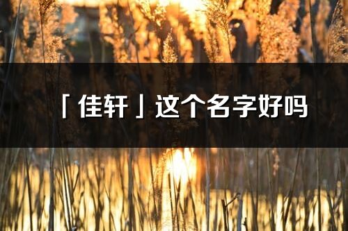 「佳軒」這個(gè)名字好嗎_佳軒名字寓意,含義