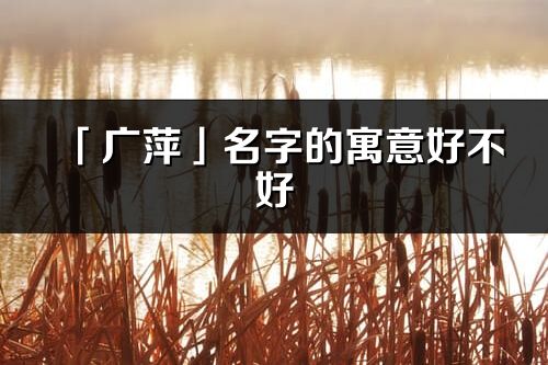 「廣萍」名字的寓意好不好_廣萍含義分析