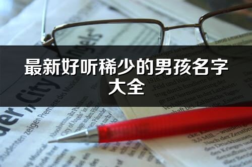 最新好聽稀少的男孩名字大全