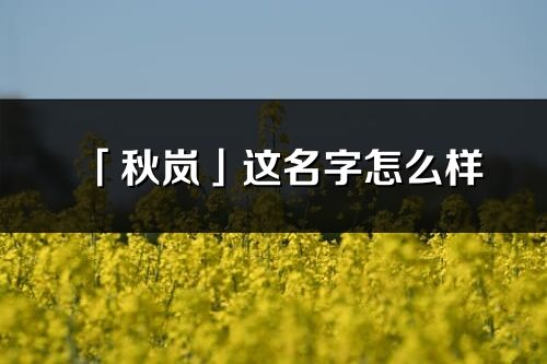 「秋嵐」這名字怎么樣_秋嵐的名字解釋