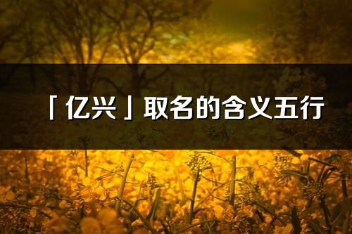 「億興」取名的含義五行_億興名字寓意解釋