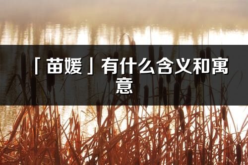「苗媛」有什么含義和寓意_苗媛名字的出處與意思