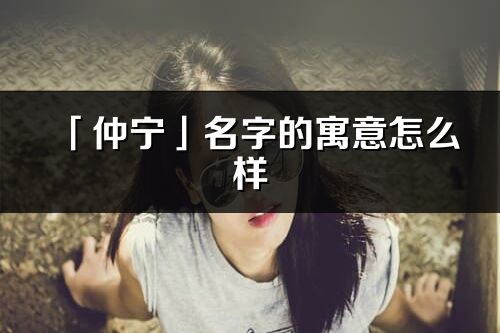 「仲寧」名字的寓意怎么樣_仲寧的出處