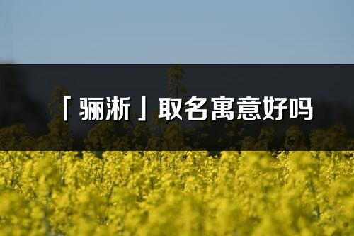 「驪淅」取名寓意好嗎_驪淅名字含義及五行
