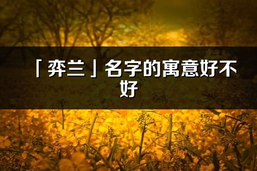 「弈蘭」名字的寓意好不好_弈蘭含義分析