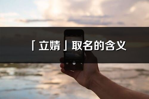 「立婧」取名的含義_立婧名字寓意解釋
