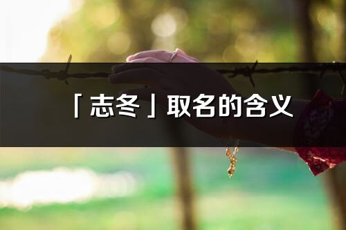 「志冬」取名的含義_志冬名字寓意解釋