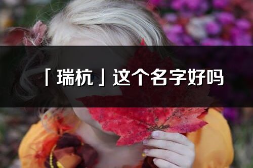 「瑞杭」這個名字好嗎_瑞杭名字寓意,含義