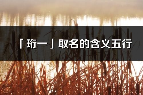「珩一」取名的含義五行_珩一名字寓意解釋