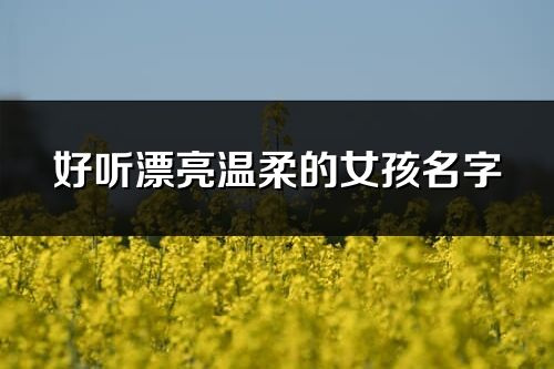 好聽(tīng)漂亮溫柔的女孩名字