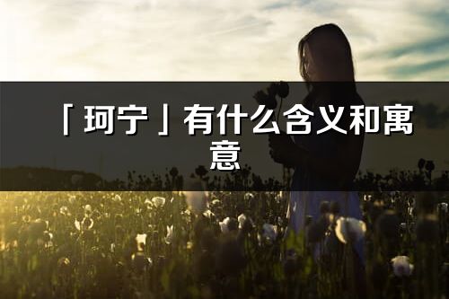 「珂寧」有什么含義和寓意_珂寧名字的出處與意思