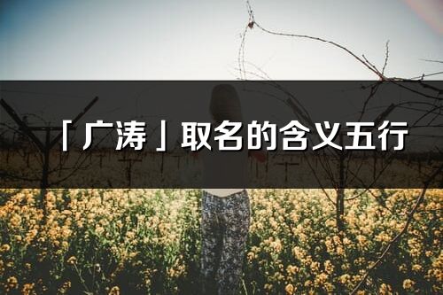 「廣濤」取名的含義五行_廣濤名字寓意解釋