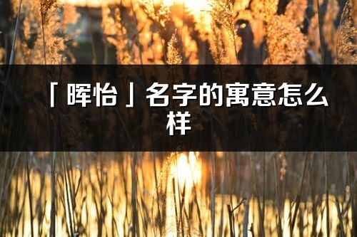 「暉怡」名字的寓意怎么樣_暉怡的出處