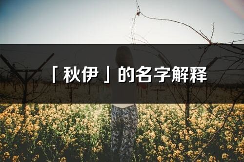 「秋伊」的名字解釋_秋伊含義分析