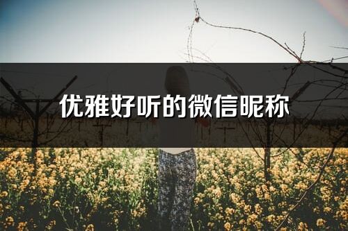 優雅好聽的微信昵稱(優選442個)