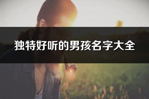 獨特好聽的男孩名字大全