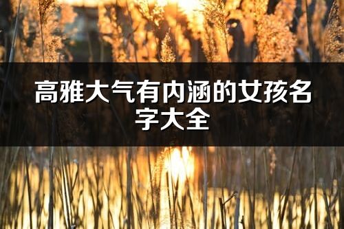 高雅大氣有內涵的女孩名字大全