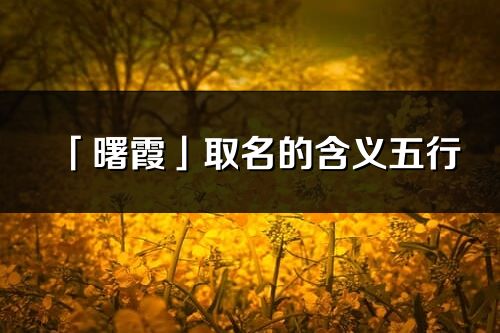 「曙霞」取名的含義五行_曙霞名字寓意解釋