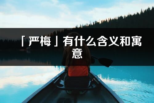 「嚴梅」有什么含義和寓意_嚴梅名字的出處與意思