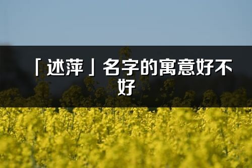 「述萍」名字的寓意好不好_述萍含義分析