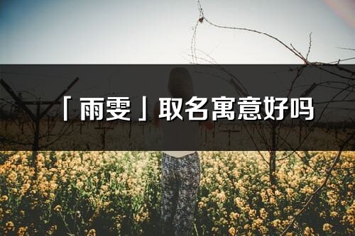 「雨雯」取名寓意好嗎_雨雯名字含義及寓意