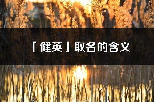 「健英」取名的含義_健英名字寓意