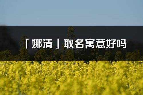 「娜清」取名寓意好嗎_娜清名字含義及五行