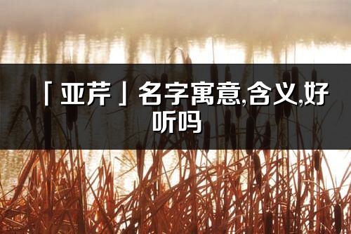 「亞芹」名字寓意,含義,好聽嗎_亞芹名字分析打分