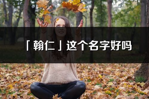 「翰仁」這個名字好嗎_翰仁名字寓意,含義