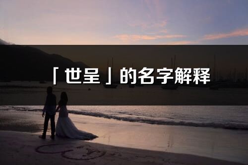 「世呈」的名字解釋_世呈含義分析