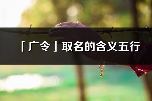 「廣令」取名的含義五行_廣令名字寓意解釋