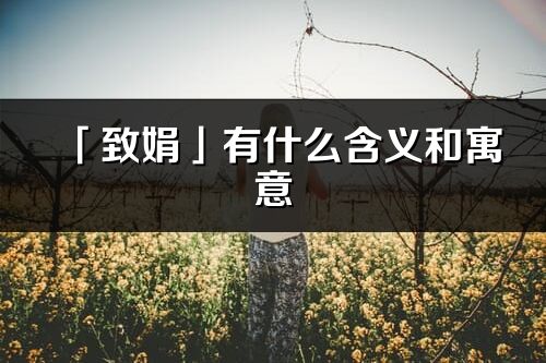 「致娟」有什么含義和寓意_致娟名字的出處與意思