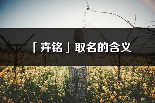 「卉銘」取名的含義_卉銘名字寓意
