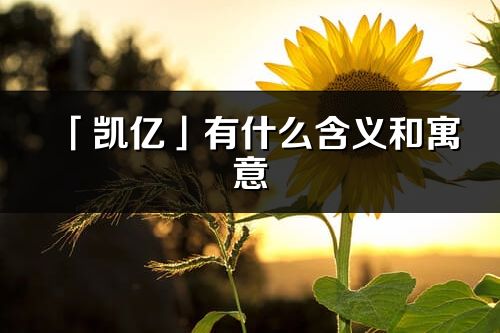 「凱億」有什么含義和寓意_凱億名字的出處與意思