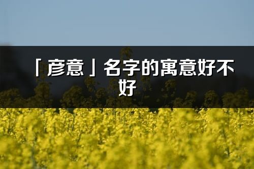 「彥意」名字的寓意好不好_彥意含義分析