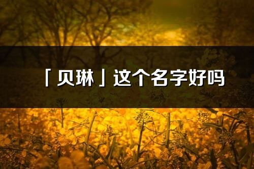 「貝琳」這個名字好嗎_貝琳名字寓意,含義