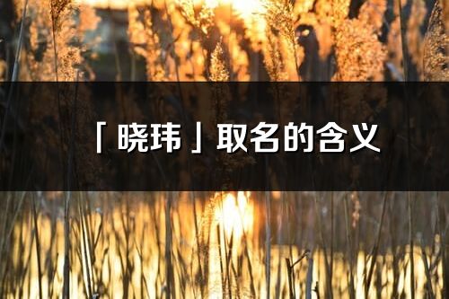 「曉瑋」取名的含義_曉瑋名字寓意解釋