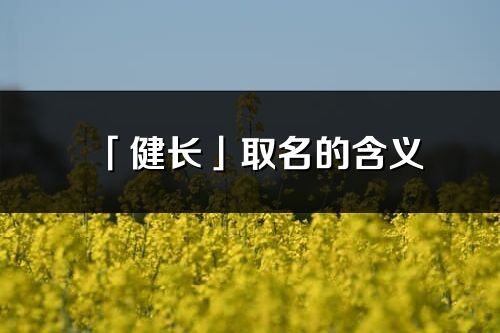 「健長(zhǎng)」取名的含義_健長(zhǎng)名字寓意解釋