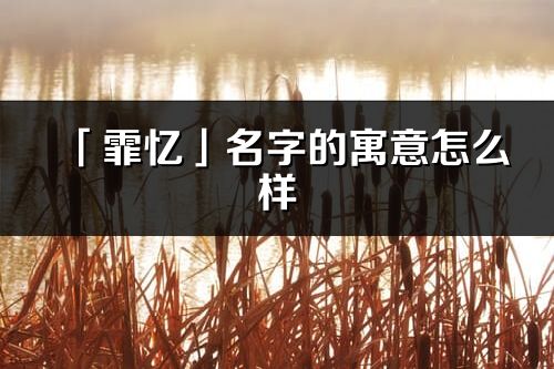 「霏憶」名字的寓意怎么樣_霏憶的出處